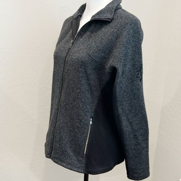 Browning Hyacinth Sweater Jacket Gray Black Full Zip Mock Neck Womens Large EUC - Picture 7 of 14